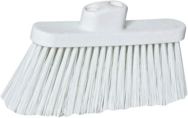 PRO-SOURCE - 10" Wide, White Polypropylene Bristles, Angled Broom - Threaded Handle, 10 Inch Wide Broom, White Bristles, Handle Sold Separately - Americas Industrial Supply