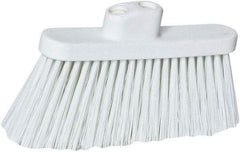 PRO-SOURCE - 10" Wide, White Polypropylene Bristles, Angled Broom - Threaded Handle, 10 Inch Wide Broom, White Bristles, Handle Sold Separately - Americas Industrial Supply