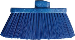 PRO-SOURCE - 10" Wide, Blue Polypropylene Bristles, Angled Broom - Threaded Handle, 10 Inch Wide Broom, Blue Bristles, Handle Sold Separately - Americas Industrial Supply
