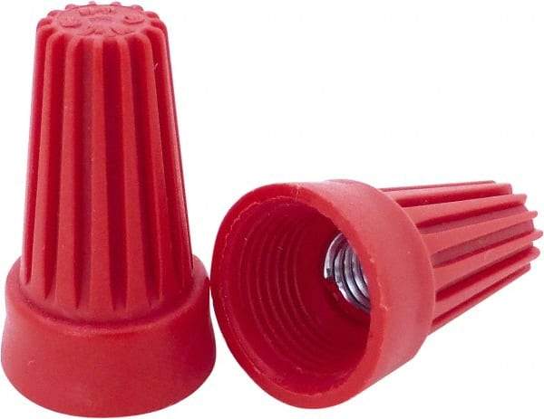 Ideal - 2, 14 to 4, 12 AWG, 600 Volt, Flame Retardant, Standard Twist on Wire Connector - Red, 221°F - Americas Industrial Supply