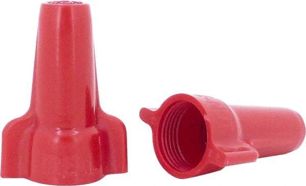 Ideal - 2, 18 to 4, 10 AWG, 600 Volt, Flame Retardant, Wing Twist on Wire Connector - Red, 221°F - Americas Industrial Supply