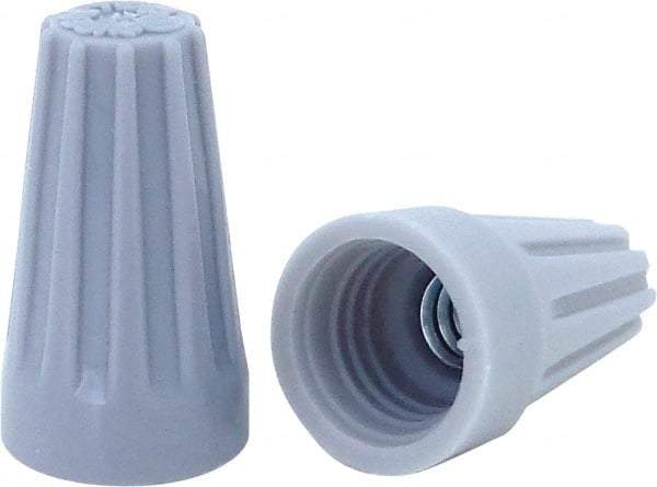 Ideal - 2, 22 to 2, 16 AWG, 300 Volt, Flame Retardant, Standard Twist on Wire Connector - Gray, 221°F - Americas Industrial Supply