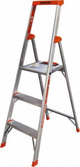 Little Giant Ladder - 3 Steps, 5' High, Type IA Rating, Aluminum Step Ladder - 300 Lb Capacity, 20" Base Width - Americas Industrial Supply