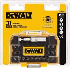 DeWALT - 31 Piece, Screwdriver Tamperproof Bit Set - 3/32, 7/64, 1/8, 9/64, 5/32, 5/16", 2, 2.5, 3, 4mm Hex, T8, T10, T15, T20, T25, T30, T35, T40 Torx, #4, #6, #8, #10 Spanner, #1, #2, #3, #4 Tri-Wing & #6 Clutch Type G - Americas Industrial Supply