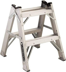 Louisville - 1 Step, 2' High, Type IAA Rating, Aluminum Step Stand - 375 Lb Capacity, 21" Base Width - Americas Industrial Supply