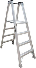 Louisville - 3 Steps, 4' High, Type IA Rating, Aluminum Platform Ladder - 300 Lb Capacity, 25-3/8" Base Width - Americas Industrial Supply