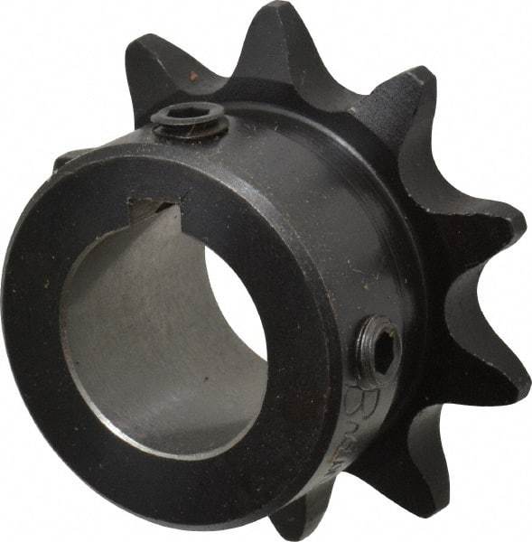 Browning - 10 Teeth, 1/2" Chain Pitch, Chain Size 41, Finished Bore Sprocket - 3/4" Bore Diam, 1.618" Pitch Diam, 1.84" Outside Diam - Americas Industrial Supply