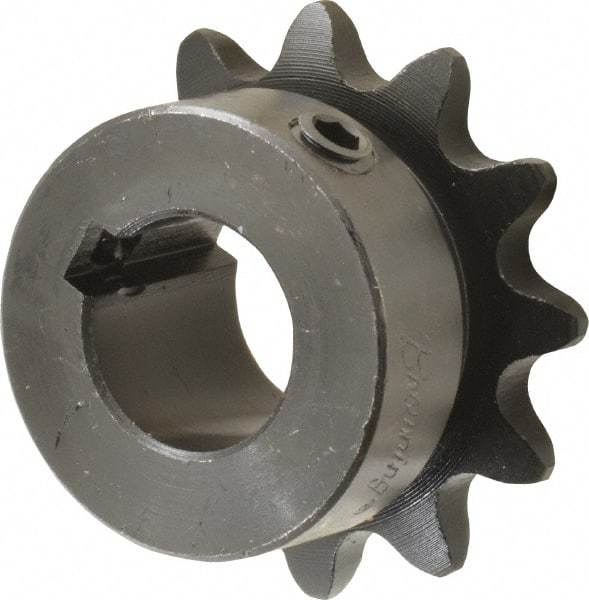 Browning - 12 Teeth, 3/8" Chain Pitch, Chain Size 35, Finished Bore Sprocket - 5/8" Bore Diam, 1.449" Pitch Diam, 1.63" Outside Diam - Americas Industrial Supply