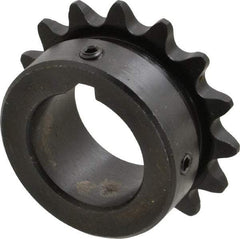 Browning - 15 Teeth, 3/8" Chain Pitch, Chain Size 35, Finished Bore Sprocket - 1" Bore Diam, 1.804" Pitch Diam, 1.99" Outside Diam - Americas Industrial Supply