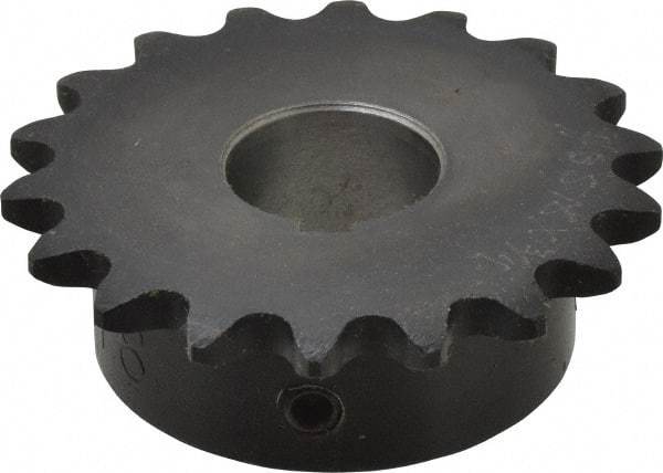 Browning - 18 Teeth, 3/8" Chain Pitch, Chain Size 35, Finished Bore Sprocket - 3/4" Bore Diam, 2.16" Pitch Diam, 2.35" Outside Diam - Americas Industrial Supply