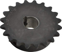 Browning - 20 Teeth, 3/8" Chain Pitch, Chain Size 35, Finished Bore Sprocket - 5/8" Bore Diam, 2.397" Pitch Diam, 2.59" Outside Diam - Americas Industrial Supply