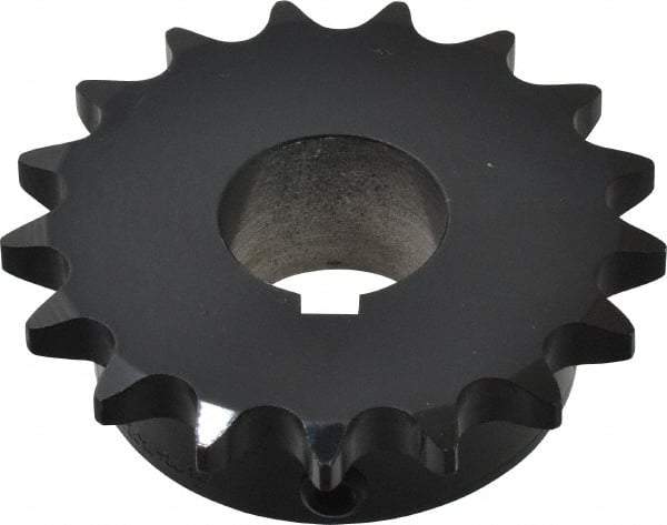 Browning - 17 Teeth, 1/2" Chain Pitch, Chain Size 40, Finished Bore Sprocket - 1" Bore Diam, 2.721" Pitch Diam, 2.96" Outside Diam - Americas Industrial Supply