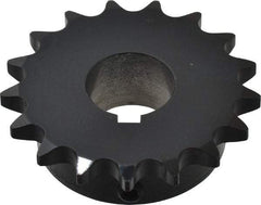 Browning - 17 Teeth, 1/2" Chain Pitch, Chain Size 40, Finished Bore Sprocket - 1" Bore Diam, 2.721" Pitch Diam, 2.96" Outside Diam - Americas Industrial Supply