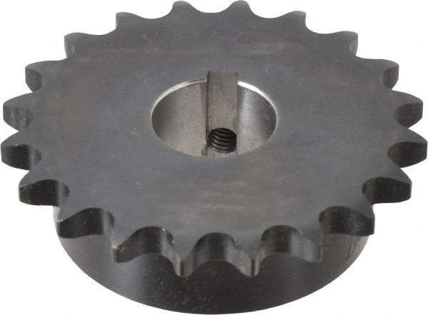 Browning - 20 Teeth, 1/2" Chain Pitch, Chain Size 40, Finished Bore Sprocket - 1" Bore Diam, 3.196" Pitch Diam, 3.45" Outside Diam - Americas Industrial Supply