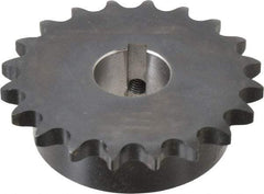 Browning - 20 Teeth, 1/2" Chain Pitch, Chain Size 40, Finished Bore Sprocket - 1" Bore Diam, 3.196" Pitch Diam, 3.45" Outside Diam - Americas Industrial Supply