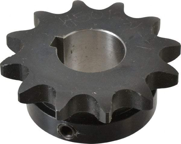 Browning - 12 Teeth, 5/8" Chain Pitch, Chain Size 50, Finished Bore Sprocket - 1" Bore Diam, 2.415" Pitch Diam, 2.7" Outside Diam - Americas Industrial Supply