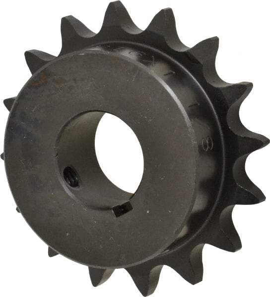 Browning - 16 Teeth, 5/8" Chain Pitch, Chain Size 50, Finished Bore Sprocket - 1-1/8" Bore Diam, 3.204" Pitch Diam, 3.52" Outside Diam - Americas Industrial Supply
