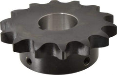 Browning - 14 Teeth, 3/4" Chain Pitch, Chain Size 60, Finished Bore Sprocket - 1-1/4" Bore Diam, 3.371" Pitch Diam, 3.74" Outside Diam - Americas Industrial Supply