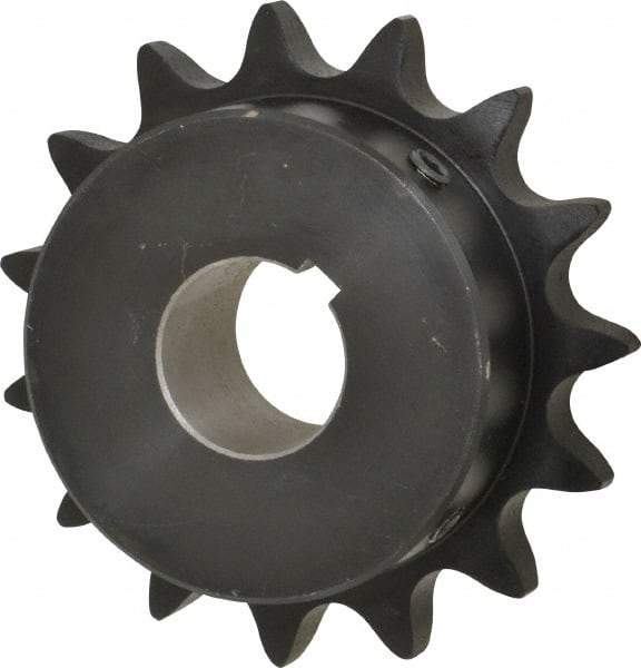Browning - 15 Teeth, 3/4" Chain Pitch, Chain Size 60, Finished Bore Sprocket - 1-1/8" Bore Diam, 3.607" Pitch Diam, 3.98" Outside Diam - Americas Industrial Supply