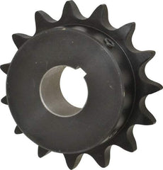 Browning - 15 Teeth, 3/4" Chain Pitch, Chain Size 60, Finished Bore Sprocket - 1-1/8" Bore Diam, 3.607" Pitch Diam, 3.98" Outside Diam - Americas Industrial Supply