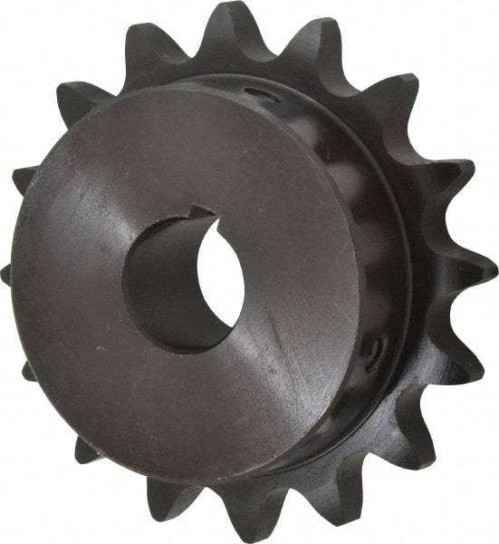 Browning - 16 Teeth, 3/4" Chain Pitch, Chain Size 60, Finished Bore Sprocket - 1" Bore Diam, 3-27/32" Pitch Diam, 4.22" Outside Diam - Americas Industrial Supply