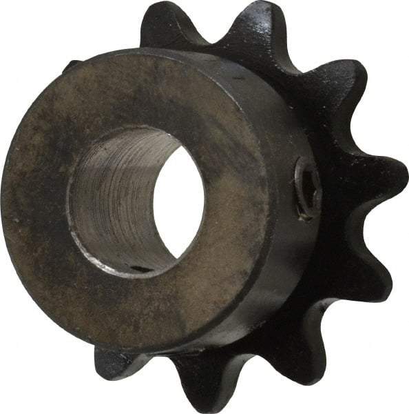 Browning - 11 Teeth, 3/8" Chain Pitch, Chain Size 35, Finished Bore Sprocket - 1/2" Bore Diam, 1.331" Pitch Diam, 1-1/2" Outside Diam - Americas Industrial Supply