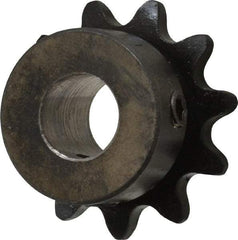 Browning - 11 Teeth, 3/8" Chain Pitch, Chain Size 35, Finished Bore Sprocket - 1/2" Bore Diam, 1.331" Pitch Diam, 1-1/2" Outside Diam - Americas Industrial Supply