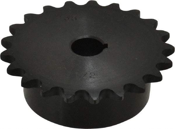 Browning - 21 Teeth, 3/8" Chain Pitch, Chain Size 35, Finished Bore Sprocket - 1/2" Bore Diam, 2.516" Pitch Diam, 2.7" Outside Diam - Americas Industrial Supply