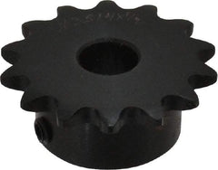 Browning - 14 Teeth, 3/8" Chain Pitch, Chain Size 35, Finished Bore Sprocket - 1/2" Bore Diam, 1.685" Pitch Diam, 1.87" Outside Diam - Americas Industrial Supply
