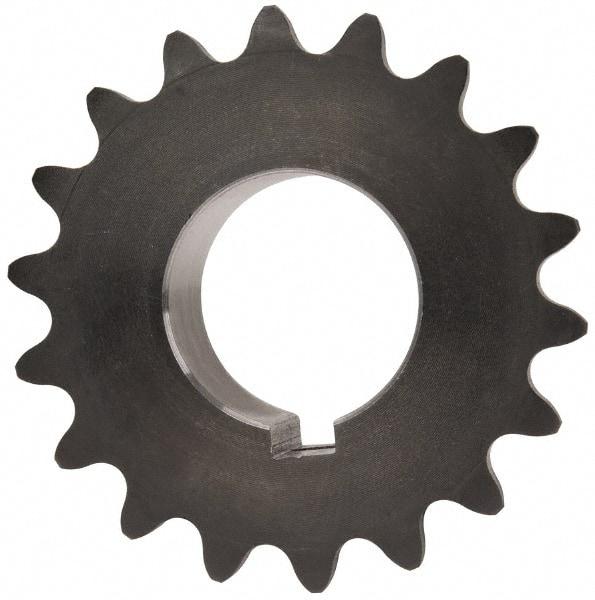 Browning - 18 Teeth, 3/8" Chain Pitch, Chain Size 35, Finished Bore Sprocket - 1" Bore Diam, 2.159" Pitch Diam, 2.35" Outside Diam - Americas Industrial Supply