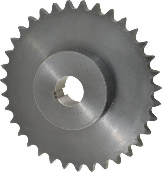 Browning - 35 Teeth, 3/4" Chain Pitch, Chain Size 60, Finished Bore Sprocket - 1-1/2" Bore Diam, 8.367" Pitch Diam, 8.78" Outside Diam - Americas Industrial Supply