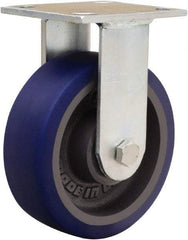 Hamilton - 6" Diam x 2" Wide x 7-1/2" OAH Top Plate Mount Rigid Caster - Polyurethane Mold onto Cast Iron Center, 900 Lb Capacity, Sealed Precision Ball Bearing, 4 x 4-1/2" Plate - Americas Industrial Supply