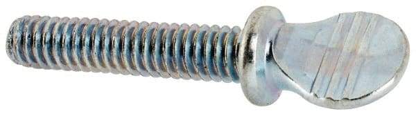 Value Collection - #8-32 Oval Shoulder Steel Thumb Screw - 1" OAL, 0.3" Head Height, Zinc-Plated Finish - Americas Industrial Supply