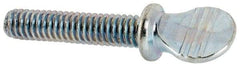 Value Collection - #8-32 Oval Shoulder Steel Thumb Screw - 1" OAL, 0.3" Head Height, Zinc-Plated Finish - Americas Industrial Supply
