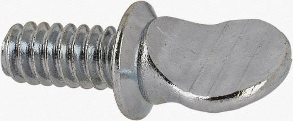 Value Collection - #10-24 Oval Shoulder Steel Thumb Screw - 3/8" OAL, 0.43" Head Height, Zinc-Plated Finish - Americas Industrial Supply