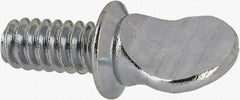Value Collection - #10-24 Oval Shoulder Steel Thumb Screw - 3/8" OAL, 0.43" Head Height, Zinc-Plated Finish - Americas Industrial Supply