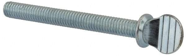 Value Collection - 5/16-18 Oval Shoulder Steel Thumb Screw - 3" OAL, 0.67" Head Height, Zinc-Plated Finish - Americas Industrial Supply