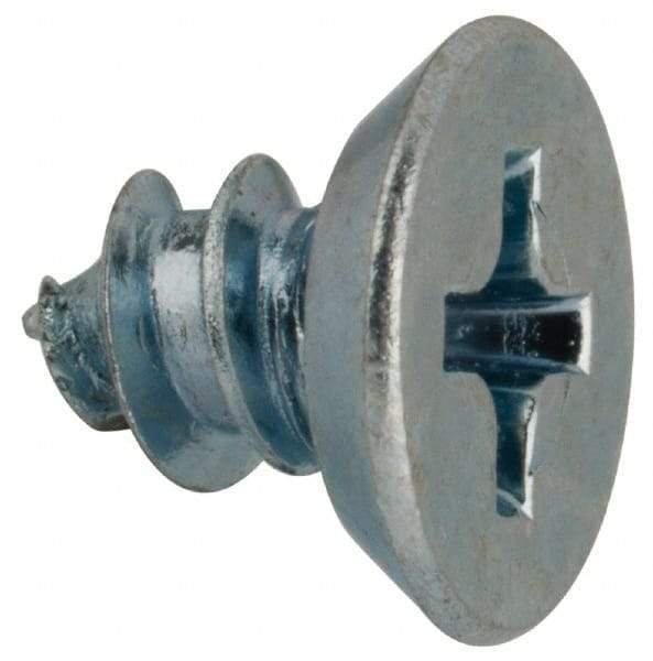 Value Collection - #8 Flat Head Phillips Sheet Metal Screw - Steel, 1/4" OAL, AISI 1016, ASME B18.6.3, ASME B18.6.4 & SAE J933, Grade 1016-1024 - Americas Industrial Supply