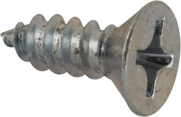 Value Collection - #12 Flat Head Phillips Sheet Metal Screw - Steel, 5/8" OAL, AISI 1016, ASME B18.6.3, ASME B18.6.4 & SAE J933, Grade 1016-1024 - Americas Industrial Supply