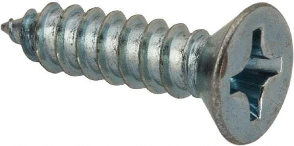 Value Collection - #12 Flat Head Phillips Sheet Metal Screw - Steel, 7/8" OAL, AISI 1016, ASME B18.6.3, ASME B18.6.4 & SAE J933, Grade 1016-1024 - Americas Industrial Supply