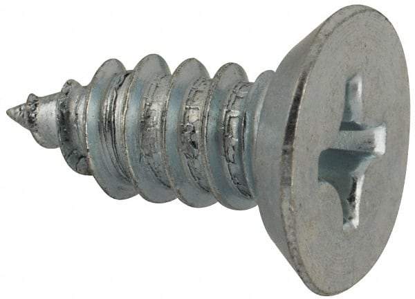 Value Collection - #14 Flat Head Phillips Sheet Metal Screw - Steel, 5/8" OAL, AISI 1016, ASME B18.6.3, ASME B18.6.4 & SAE J933, Grade 1016-1024 - Americas Industrial Supply
