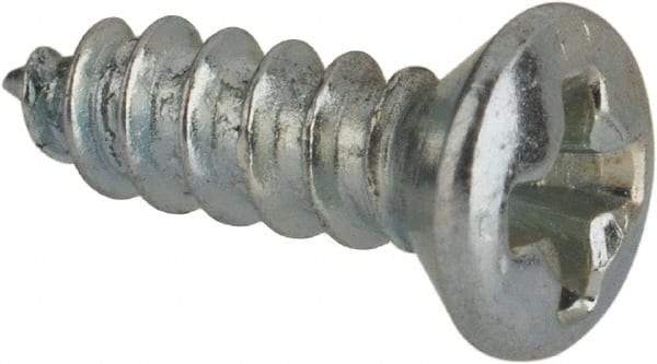 Value Collection - #4 Oval Head Phillips Sheet Metal Screw - Steel, 3/8" OAL, AISI 1016, ANSI/ASME B18.6.4, ASME B18.6.3 & SAE J933, Grade 1016-1024 - Americas Industrial Supply
