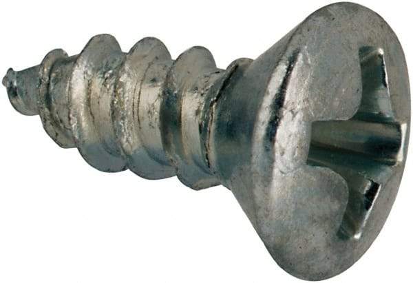 Value Collection - #6 Oval Head Phillips Sheet Metal Screw - Steel, 3/8" OAL, AISI 1016, ANSI/ASME B18.6.4, ASME B18.6.3 & SAE J933, Grade 1016-1024 - Americas Industrial Supply