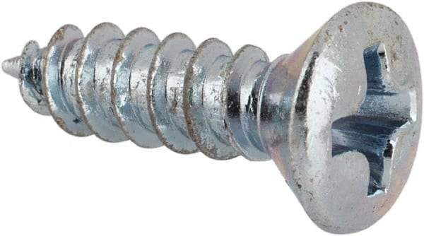 Value Collection - #6 Oval Head Phillips Sheet Metal Screw - Steel, 1/2" OAL, AISI 1016, ANSI/ASME B18.6.4, ASME B18.6.3 & SAE J933, Grade 1016-1024 - Americas Industrial Supply