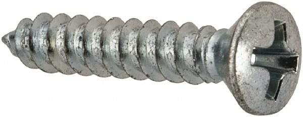 Value Collection - #6 Oval Head Phillips Sheet Metal Screw - Steel, 3/4" OAL, AISI 1016, ANSI/ASME B18.6.4, ASME B18.6.3 & SAE J933, Grade 1016-1024 - Americas Industrial Supply