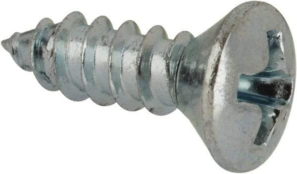 Value Collection - #7 Oval Head Phillips Sheet Metal Screw - Steel, 1/2" OAL, AISI 1016, ANSI/ASME B18.6.4, ASME B18.6.3 & SAE J933, Grade 1016-1024 - Americas Industrial Supply