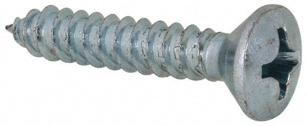 Value Collection - #12 Oval Head Phillips Sheet Metal Screw - Steel, 1-1/4" OAL, AISI 1016, ANSI/ASME B18.6.4, ASME B18.6.3 & SAE J933, Grade 1016-1024 - Americas Industrial Supply