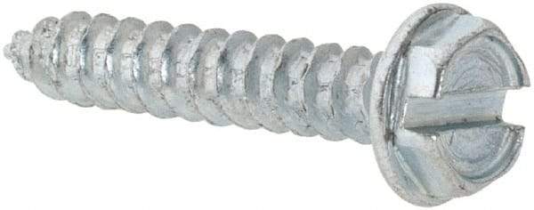 Value Collection - #4 Hex Washer Head Slotted Sheet Metal Screw - Steel, 5/8" Length Under Head, AISI 1016, ASME B18.6.3, ASME B18.6.4 & SAE J933, Grade 1016-1024 - Americas Industrial Supply