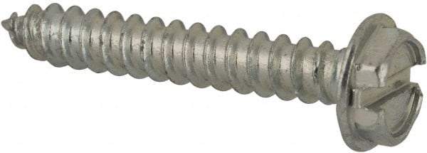 Value Collection - #4 Hex Washer Head Slotted Sheet Metal Screw - Steel, 3/4" Length Under Head, AISI 1016, ASME B18.6.3, ASME B18.6.4 & SAE J933, Grade 1016-1024 - Americas Industrial Supply