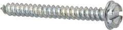 Value Collection - #4 Hex Washer Head Slotted Sheet Metal Screw - Steel, 1" Length Under Head, AISI 1016, ASME B18.6.3, ASME B18.6.4 & SAE J933, Grade 1016-1024 - Americas Industrial Supply